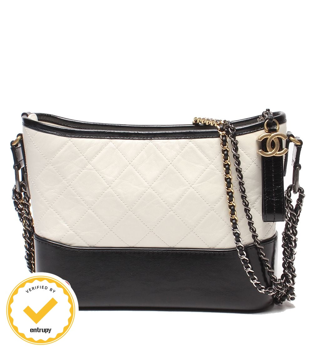 Chanel Shoulder Bag Gabrielle de Double Chain Silver Gold Hobo 30