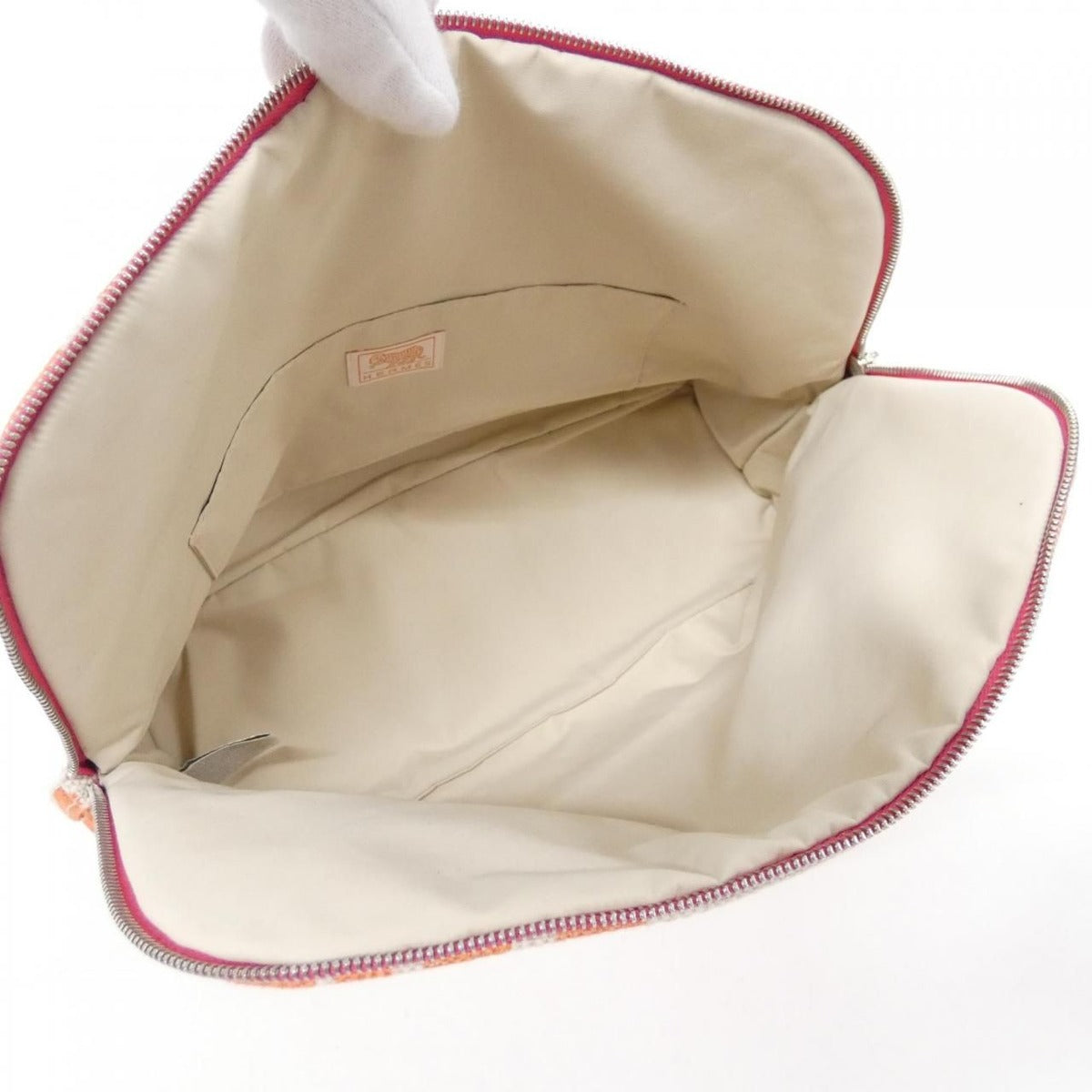 Hermes Jeu Dans la Jungle GM Pouch Tangerine — view 6
