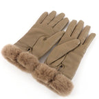 Hermes Princess Agneau Milo Lambskin Mink Etoupe Silver Kelly Gloves — view 6