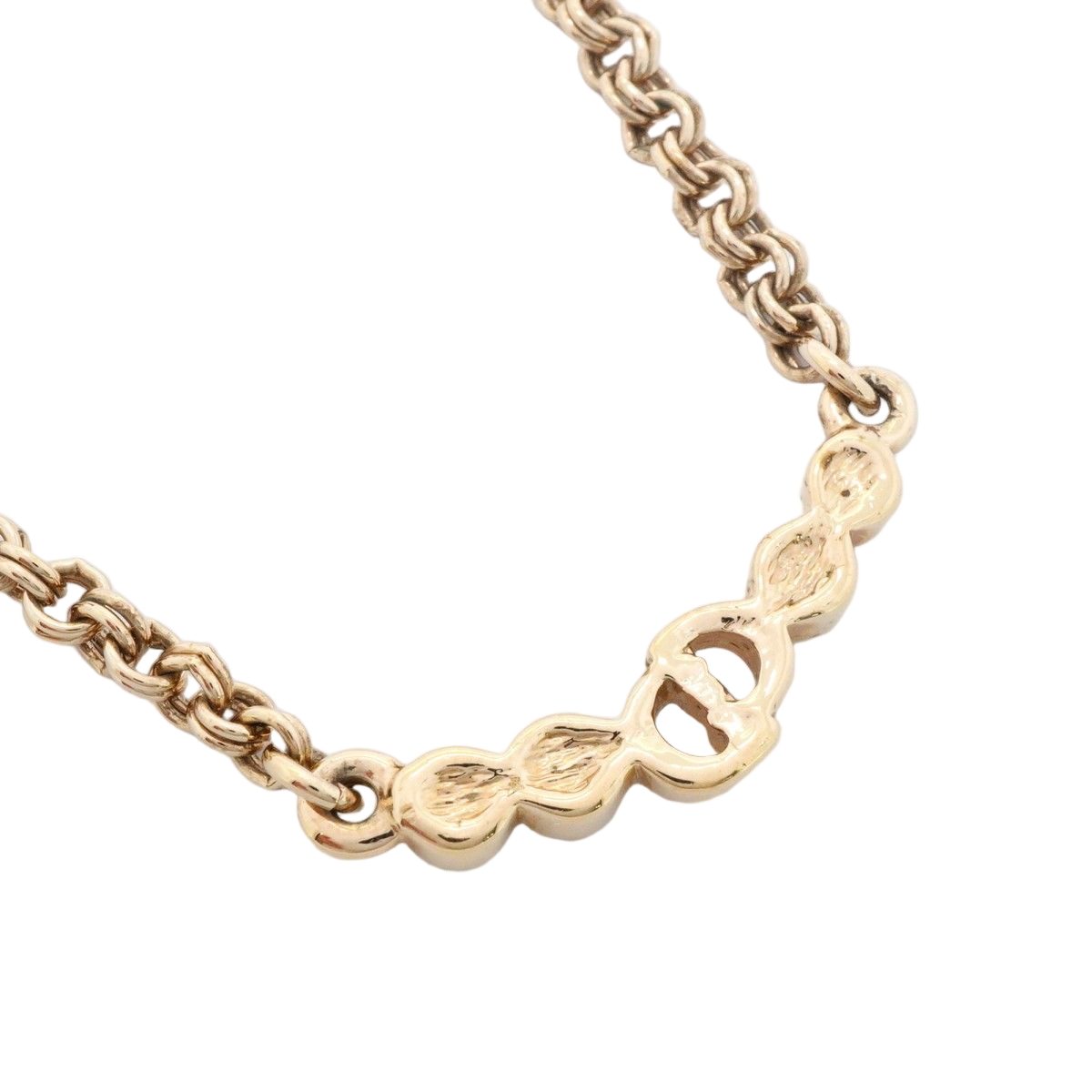 Dior Necklace CD Logo Gold Plated Rhinestone — view 2