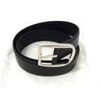 Gucci Leather Silver Hardware Belt Size 85.34 Black