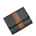 Celine Trifold Wallet Black Brown Macadam