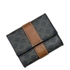 Celine Trifold Wallet Black Brown Macadam
