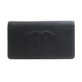 Chanel Bifold Long Caviar Black Wallet