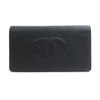 Chanel Bifold Long Caviar Black Wallet