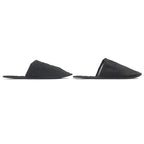 Louis Vuitton Sweet Line Logo Embroidery Satin Slippers Room Shoes Black — view 4