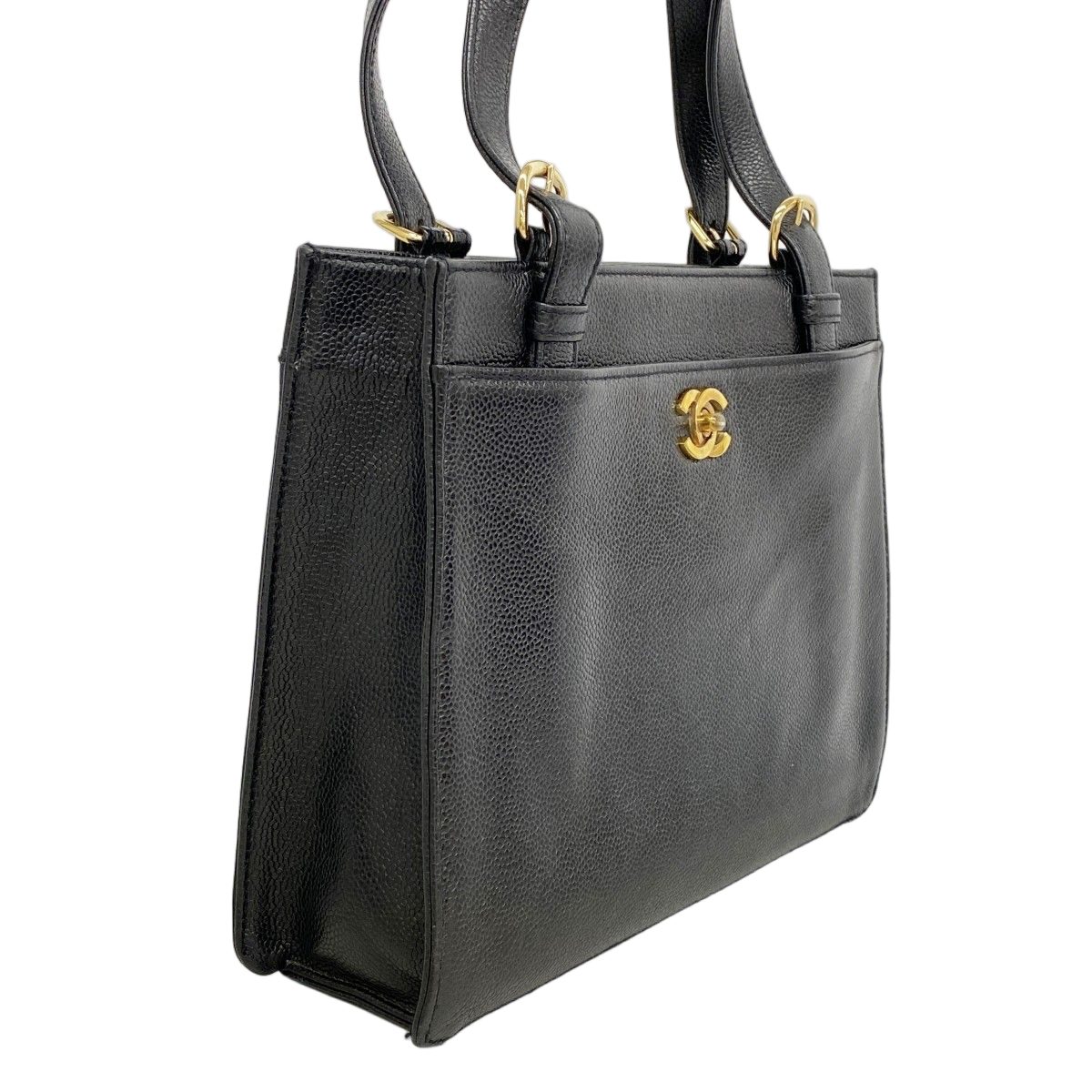Chanel Handbag Caviar Leather Black Gold — view 2