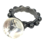 Bottega Veneta Silver Ring 11 Clear Stone Aq7951