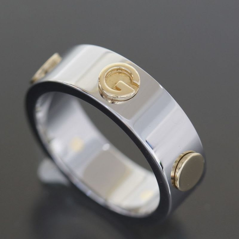 Gucci Inox Ring No 18 750 Gold Steel E0863 — view 2