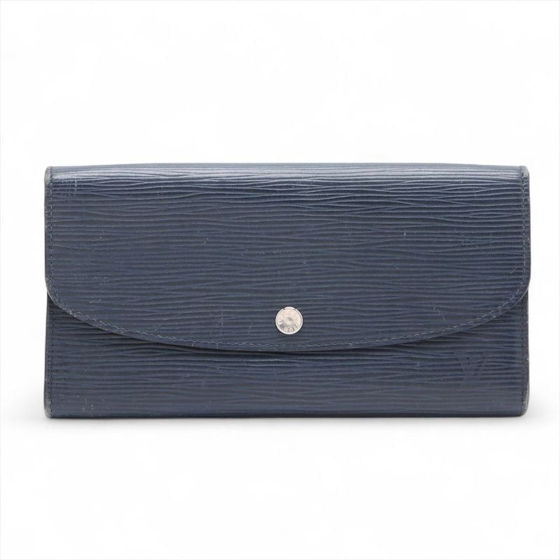 Louis Vuitton Epi Portefeuille Emilie Zipper Long Wallet Andigo Blue