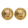 Chanel Coco Mark Earrings Round Gold Plated
