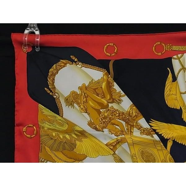 Hermes Soleil de Soie Carre 90 Silk Scarf Shawl Red Multicolor — view 3