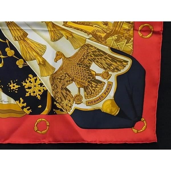 Hermes Soleil de Soie Carre 90 Silk Scarf Shawl Red Multicolor — view 4