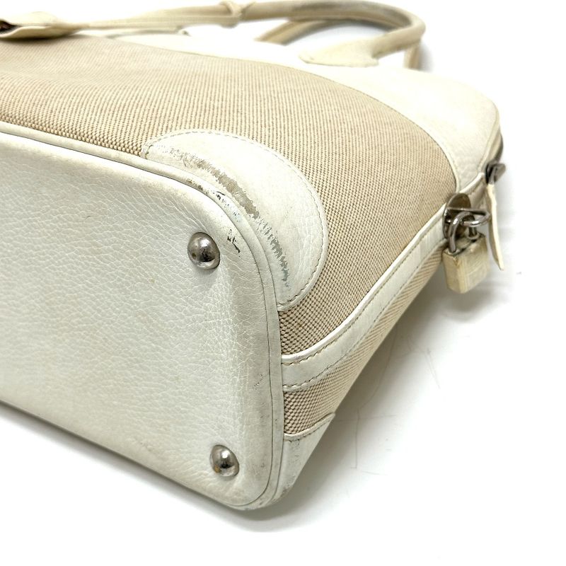 Hermes Handbag Bollide 35 Toile Ash White — view 4