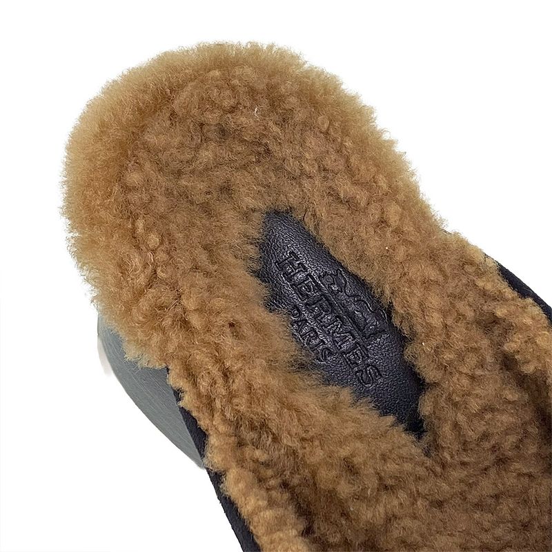 Hermes Shearling Mules Flore — view 7