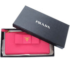 Prada Round Zipper Ribbon 1 M0506 Leather Saffiano Peonia 1211 Long — view 2