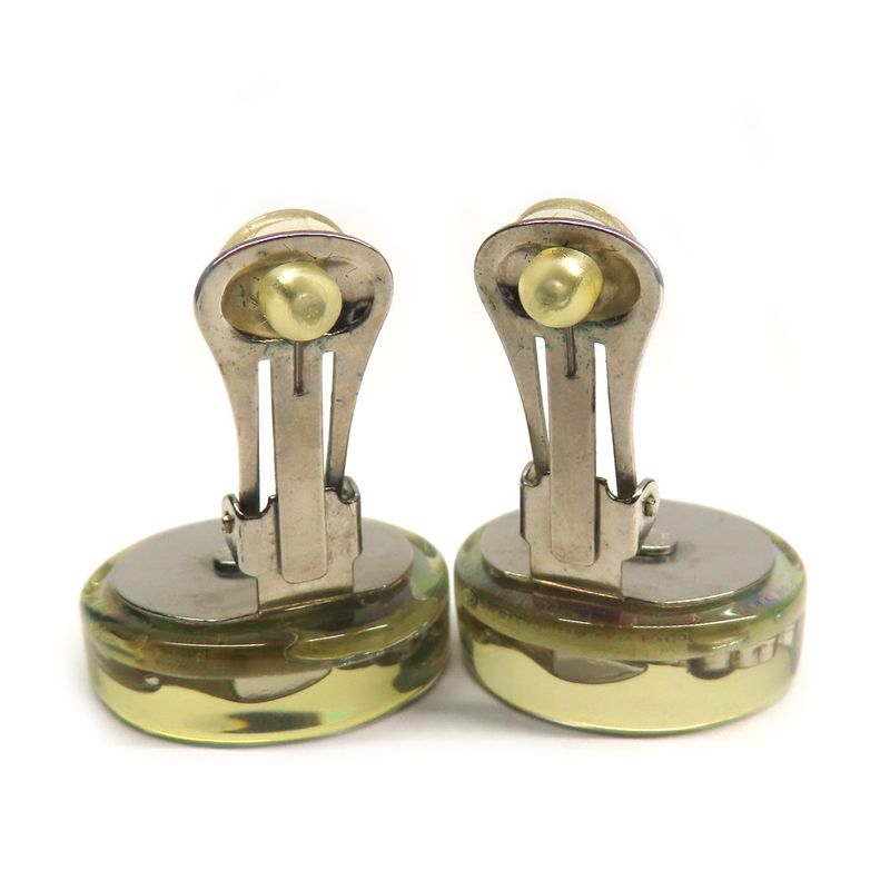 Chanel Earrings Round Shape Coco Mark Camellia Heel Motif Pair 97 — view 9