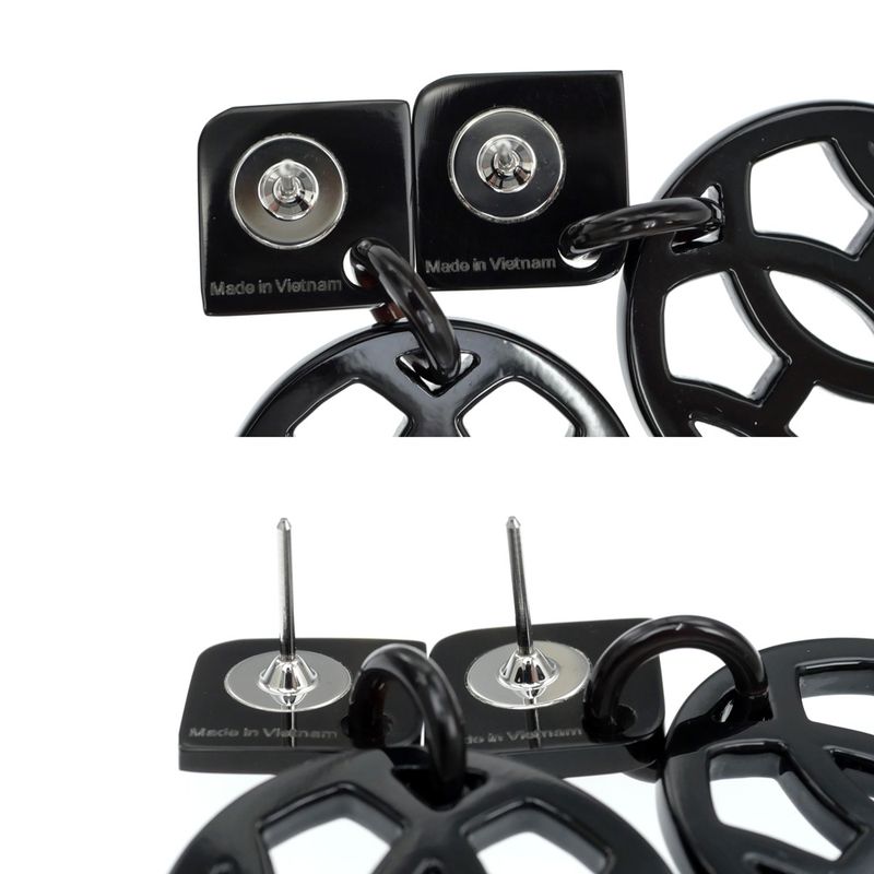 Hermes Earrings Ava Buffalo-horn Black HAVA Silver Hardware Accessories — view 7