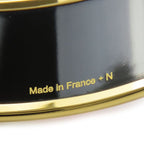 Hermes Bangle Emile GM Metal Cloisonne Orange Carved Gold Hardware Bracelet — view 8