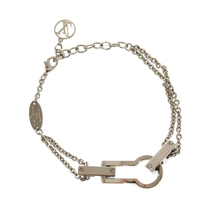 Louis Vuitton Single Bracelet Serieurs Strass Metal Rhinestone Silver — view 3