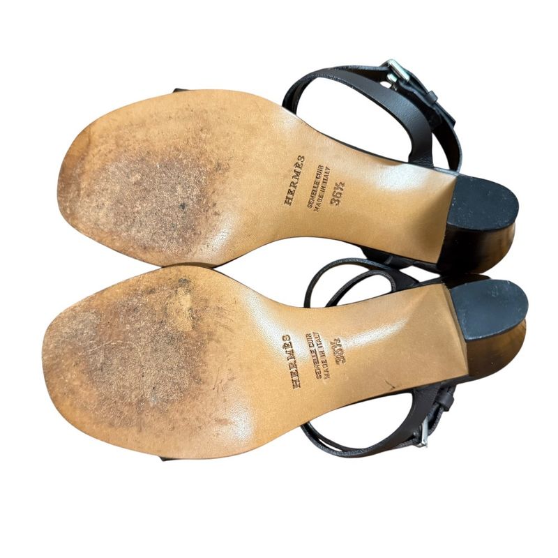 Hermes Leather Strap Sandals Size 36 1/2 Brown — view 7