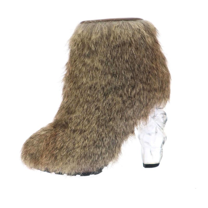 Chanel 10 AW Fur Short Boots Beige 36 — view 2