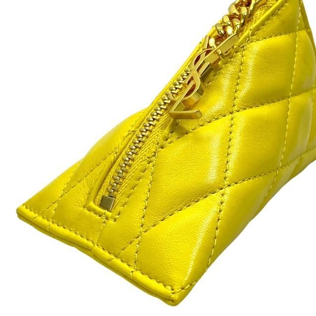 Saint Laurent Berline Coin Case Purse Small Pouch Triangle Quilted Leather