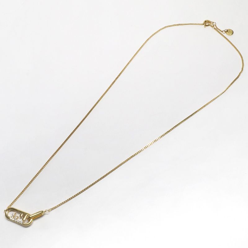 Fendi O-rock Necklace 8 Ah321 Gold Hardware Rhinestone Accessorie — view 3