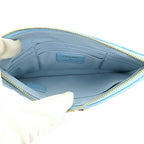 Chanel Flat Pouch Quilted Light Blue Gdhardware Caviar — view 7