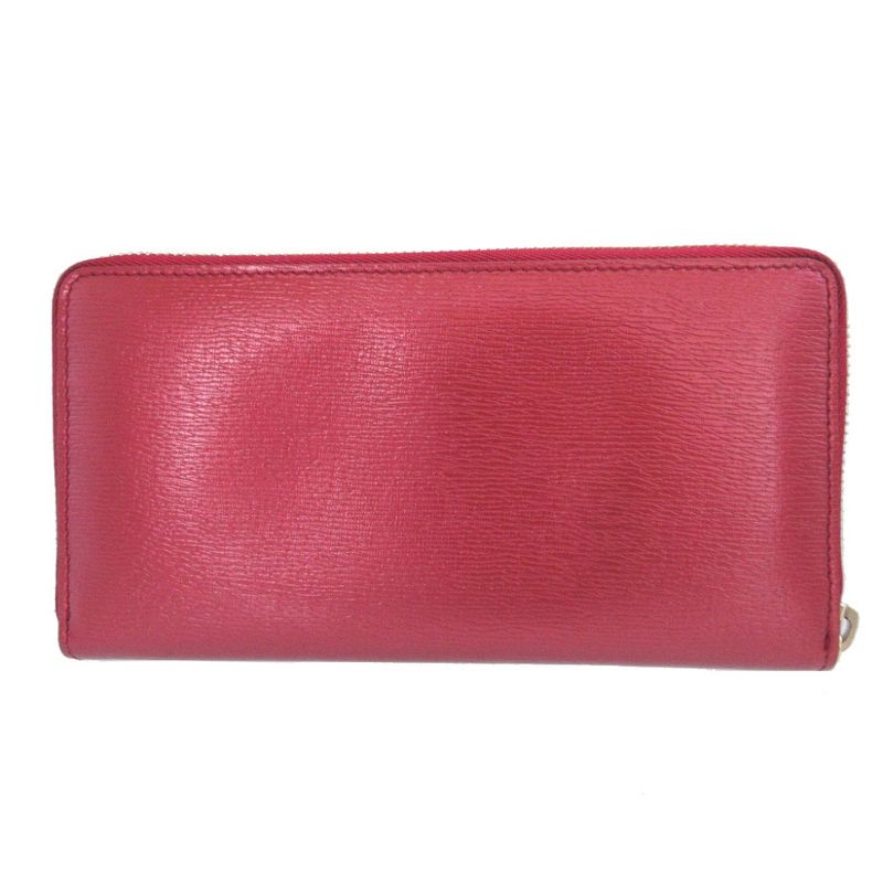Gucci Heart Interlocking Leather Red Round Zipper Long Wallet 1346 — view 3