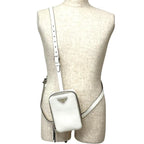Prada 2 Vz039 Shoulder Bag Body Mini Triangle Logo Leather White — view 7