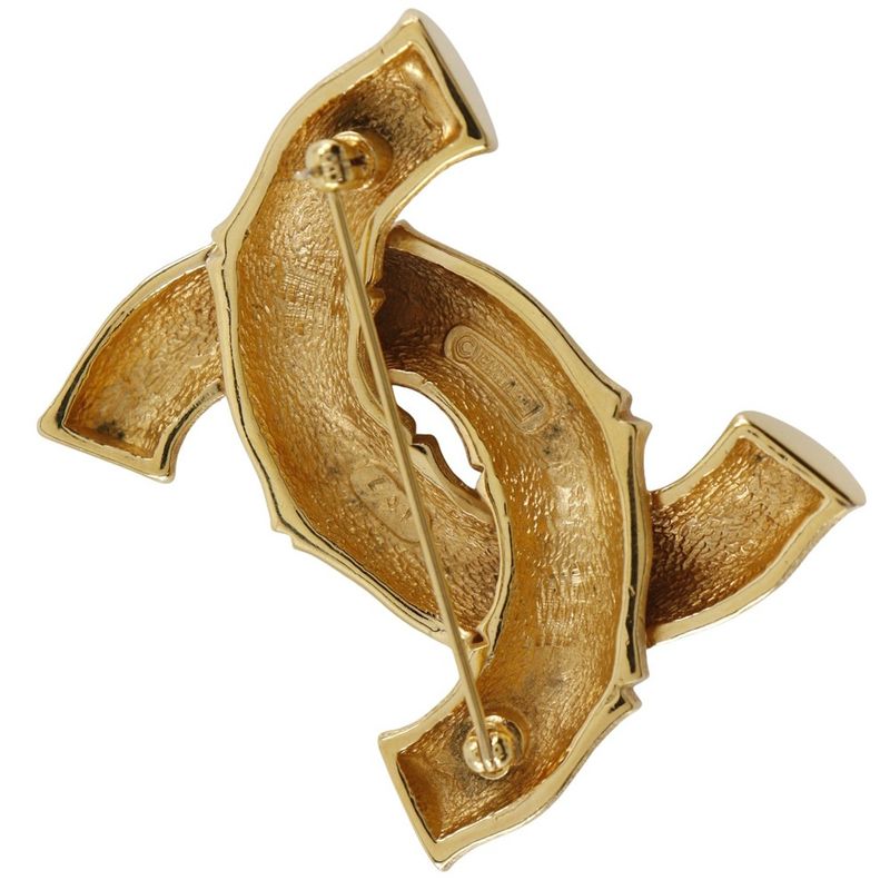 Chanel Bamboo Coco Mark Vintage Gold Plated 107 35.0 g Brooch — view 3