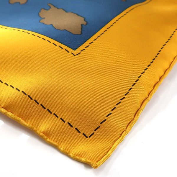 Hermes Carre 90 Monsieur ET Madame & Yellow Blue Silk Scarf Box — view 7