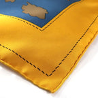 Hermes Carre 90 Monsieur ET Madame & Yellow Blue Silk Scarf Box — view 7
