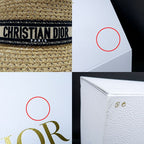 Dior D Bobby Wide Brim Hat 34 Dbp924 G153 Beige Black Size 57 — view 8