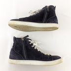 Louis Vuitton High Cut Sneakers Side Zip Suede Dark Navy Size 6 — view 5