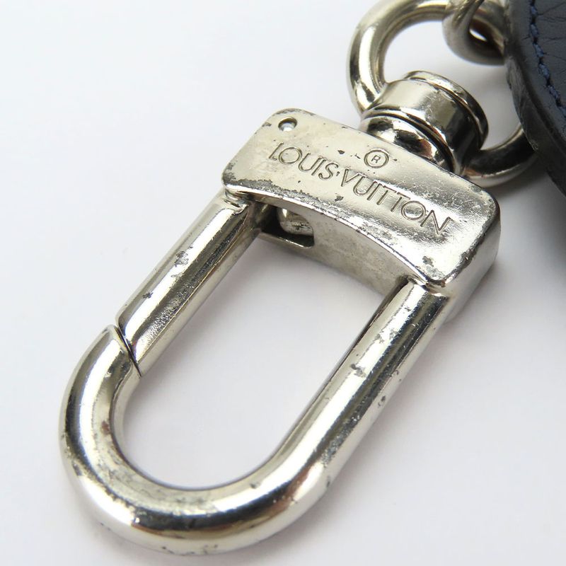 Louis Vuitton Key Holder Porte Cles Mp2082 Taurillon Initiative Leather Navy — view 5
