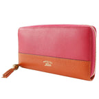 Gucci Round Zipper Bamboo Tassel Bicolor Calf Pink Orange Long — view 2