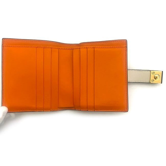 Fendi Bifold Wallet Beige Gold Orange 8 M0386 — view 6