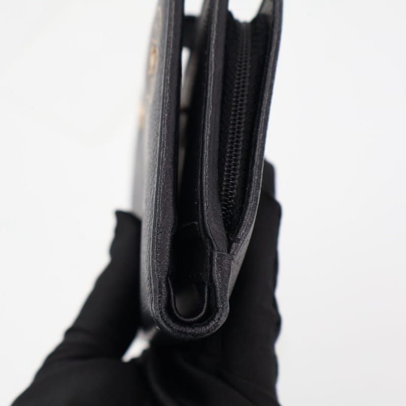 Chanel Camellia Bifold Wallet Leather Black — view 5