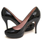 Gucci Pumps Shoes Women Enamel Patent Leather Black Plain Toe — view 3