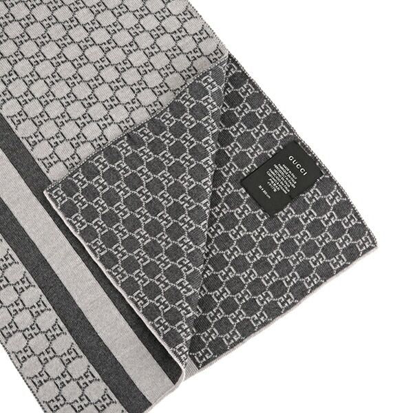 Gucci Scarf Stole Wool Light Gray Dark — view 5