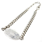 Christian Dior Plate Shape Atelier Logo Metal Silver Chain Bracelet 0102 — view 4