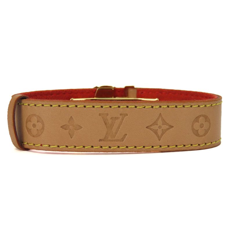 Louis Vuitton Bracelet Good Luck Nubuck Leather Metal Beige — view 5