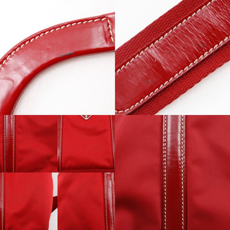 Prada 2-Way Shoulder Nylon Red Handbag — view 9