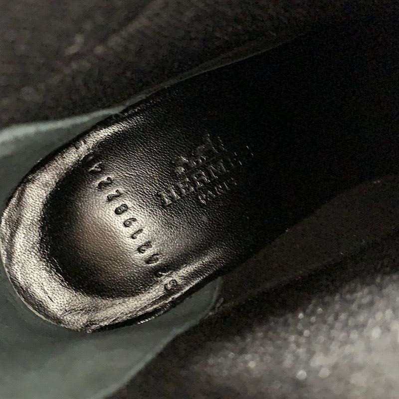 Hermes Volver Boots Short Shoes Fabric Leather Black Sock — view 7