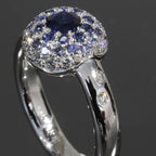 Chanel Sapphire Diamond Ring 18K White Gold 750 E0969 — view 4