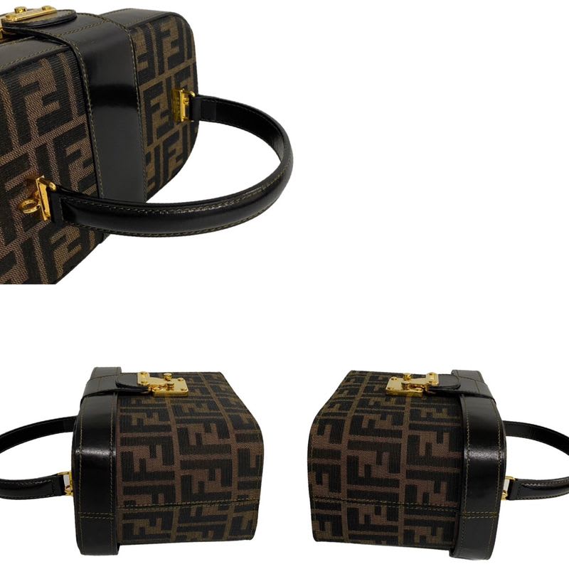 Fendi Zucca Pattern Logo Leather Canvas 2-Way