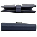 Hermes Bearn Compact Bifold Wallet Blue Nuit Silver Hardware Vo Madame — view 4