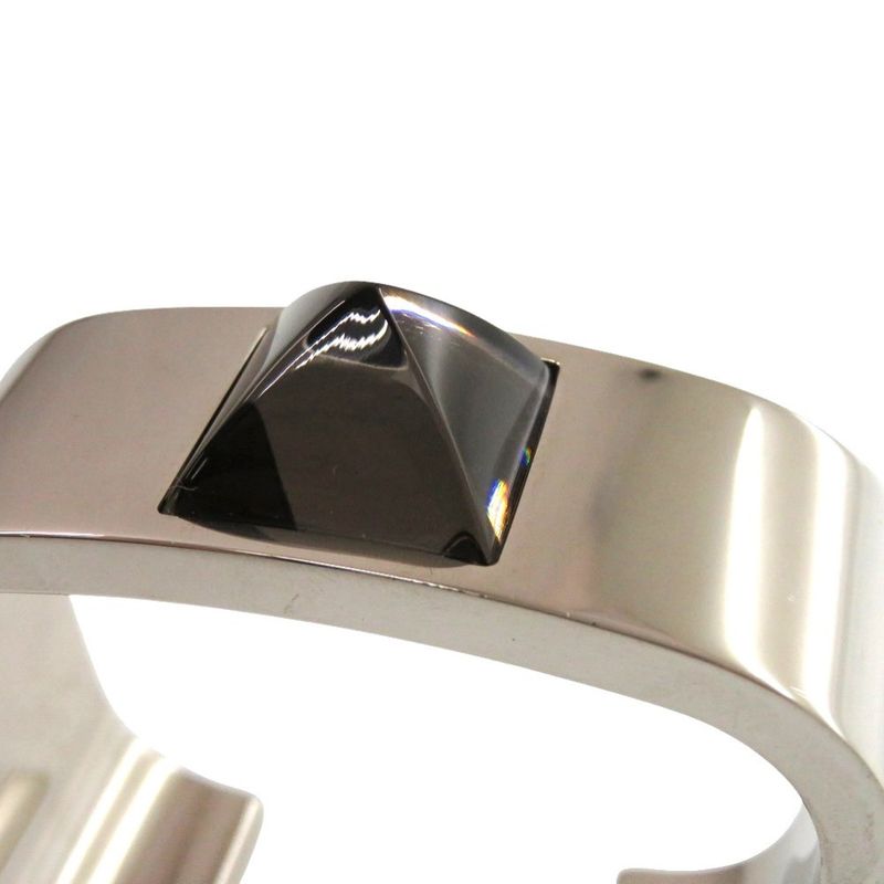 Hermes Medor Metal Black Silver Hardware Bangle 1630 — view 9